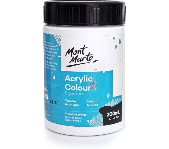 Acrylic Paint 300ml Colour Titanium White Mont Marte